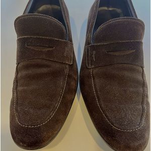 Ferragmo Mens Tangeri Brown Suede Loafer